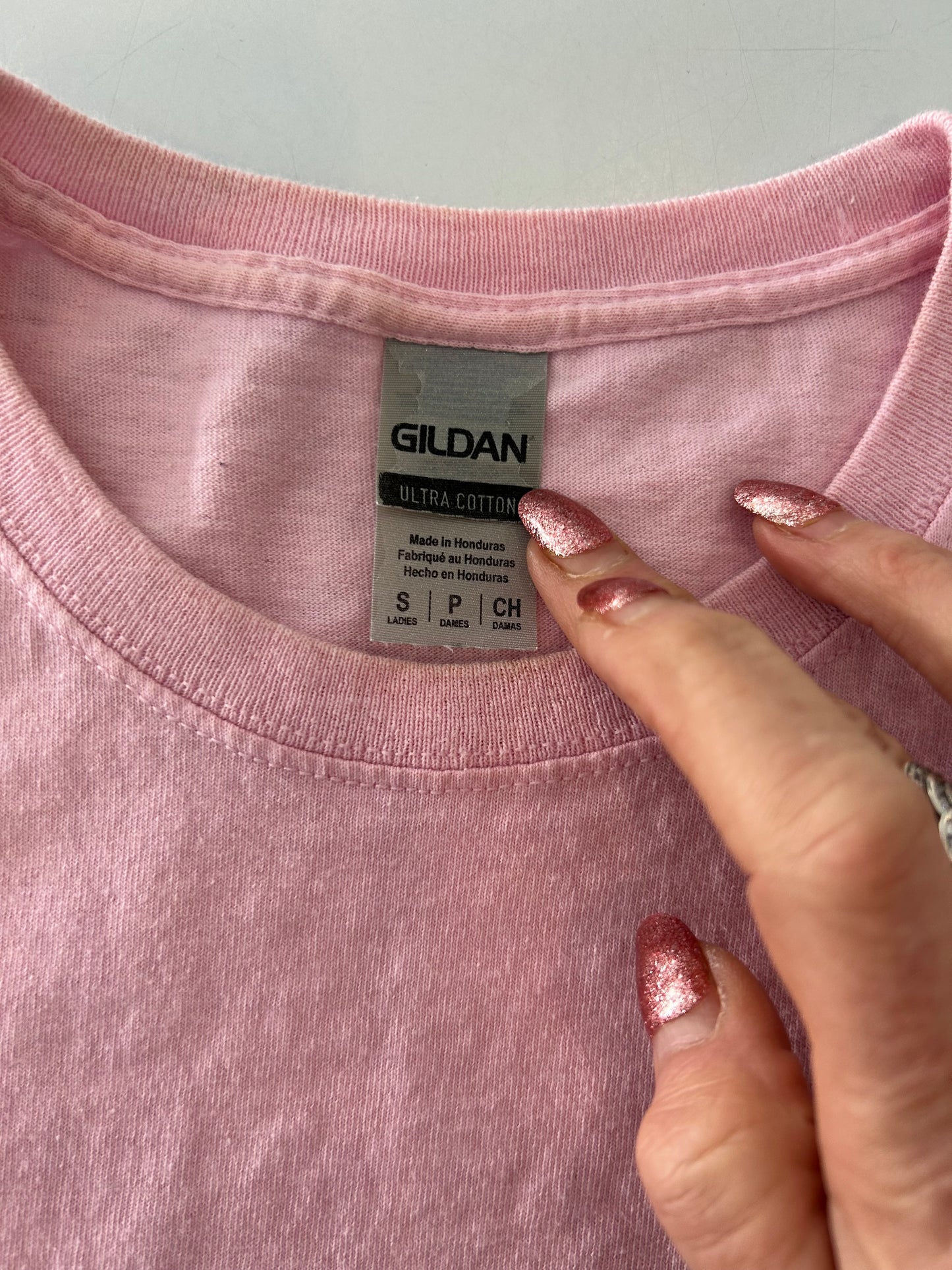 WOMEN'S T-SHIRT ~ FlossyPD Brand Logo on Pale Pink soft fall T-Shirt - Poetry on our Breasts.