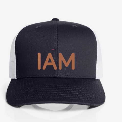 Caps/Hats - IAM Brand Logo Men’s Trucker Baseball Cap - Navy with White Mesh sides